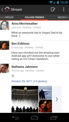 Google+ v2.1.0 for Android