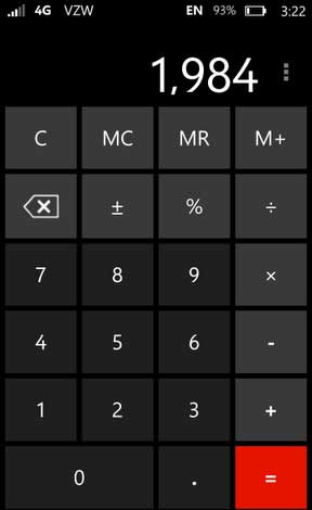 WP7(Seven+ Calculator)