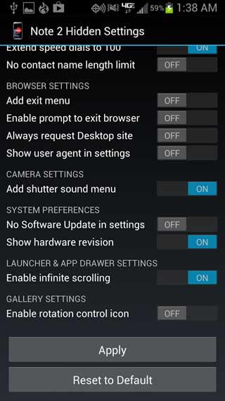 Note 2ÿ Note 2 Hidden Settings v1.9.1